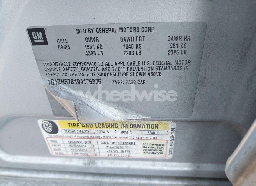 Photo 9 of 2009 Chevrolet Malibu LT (VIN 1G1ZH57B194175375)