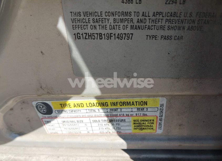 Photo 9 of 2009 Chevrolet Malibu LT (VIN 1G1ZH57B19F149797)