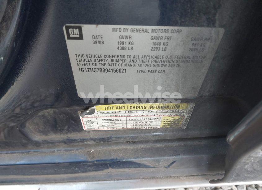 Photo 9 of 2009 Chevrolet Malibu LT (VIN 1G1ZH57B394156021)