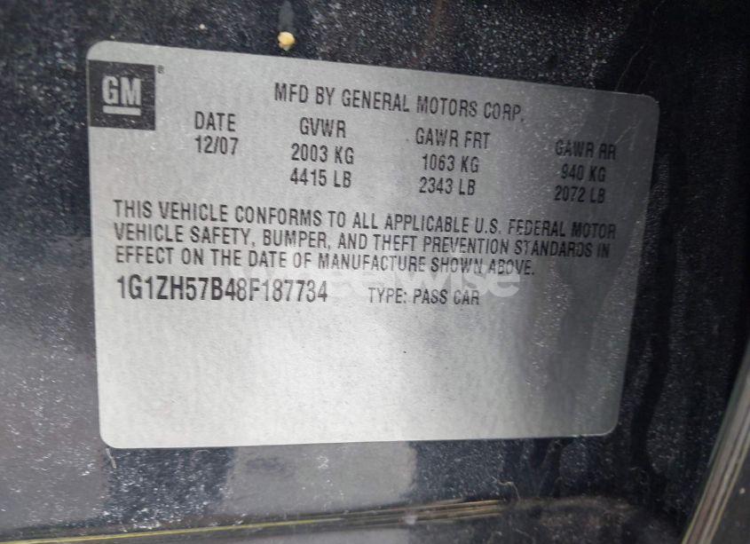 Photo 9 of 2008 Chevrolet Malibu LT (VIN 1G1ZH57B48F187734)