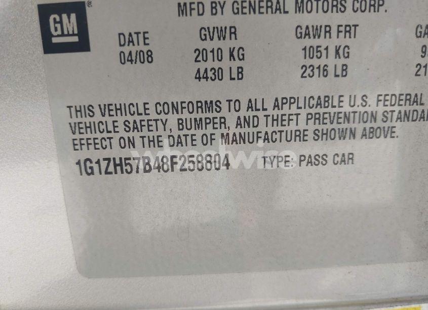 Photo 9 of 2008 Chevrolet Malibu LT (VIN 1G1ZH57B48F258804)