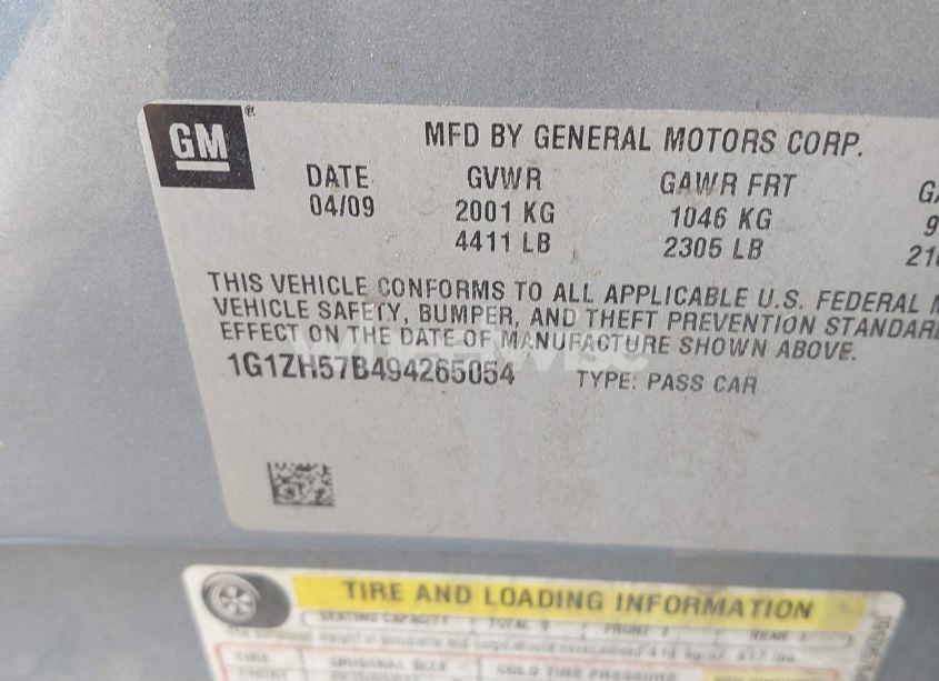 Photo 9 of 2009 Chevrolet Malibu LT (VIN 1G1ZH57B494265054)