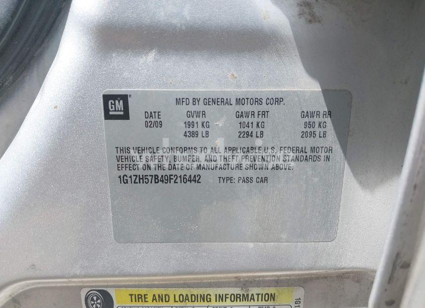 Photo 9 of 2009 Chevrolet Malibu LT (VIN 1G1ZH57B49F216442)