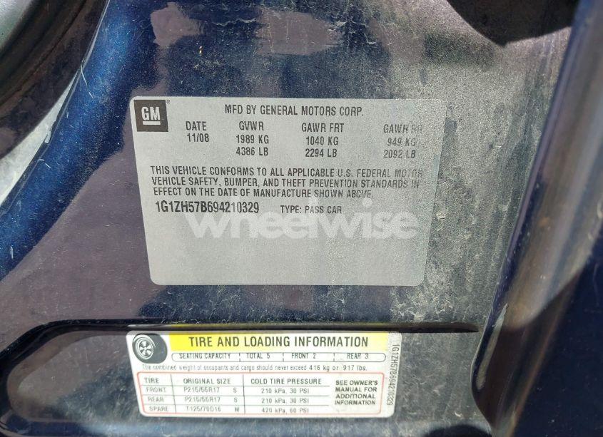 Photo 9 of 2009 Chevrolet Malibu LT (VIN 1G1ZH57B694210329)