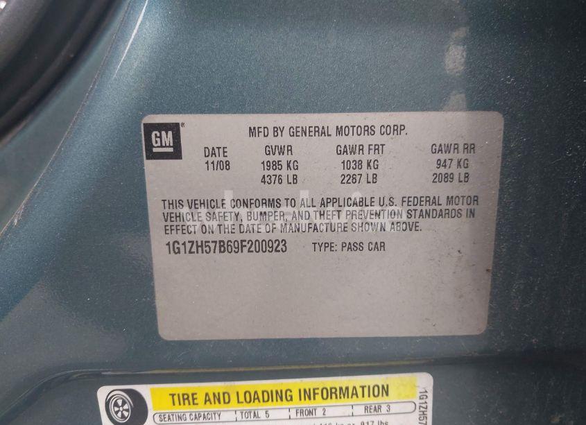 Photo 9 of 2009 Chevrolet Malibu LT (VIN 1G1ZH57B69F200923)