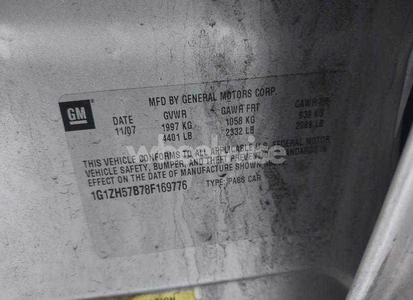 Photo 9 of 2008 Chevrolet Malibu LT (VIN 1G1ZH57B78F169776)