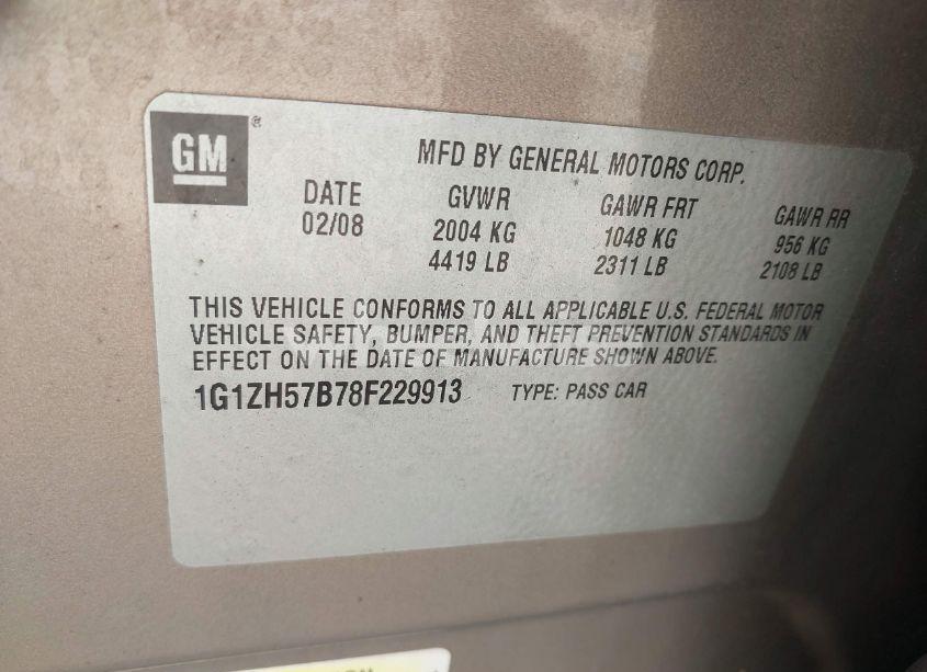 Photo 7 of 2008 Chevrolet Malibu LT (VIN 1G1ZH57B78F229913)