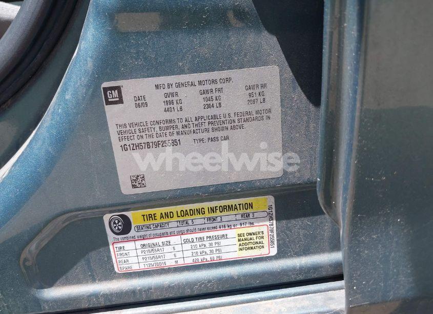 Photo 9 of 2009 Chevrolet Malibu LT (VIN 1G1ZH57B79F255851)