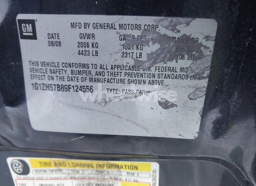 Photo 9 of 2009 Chevrolet Malibu LT (VIN 1G1ZH57B89F124556)