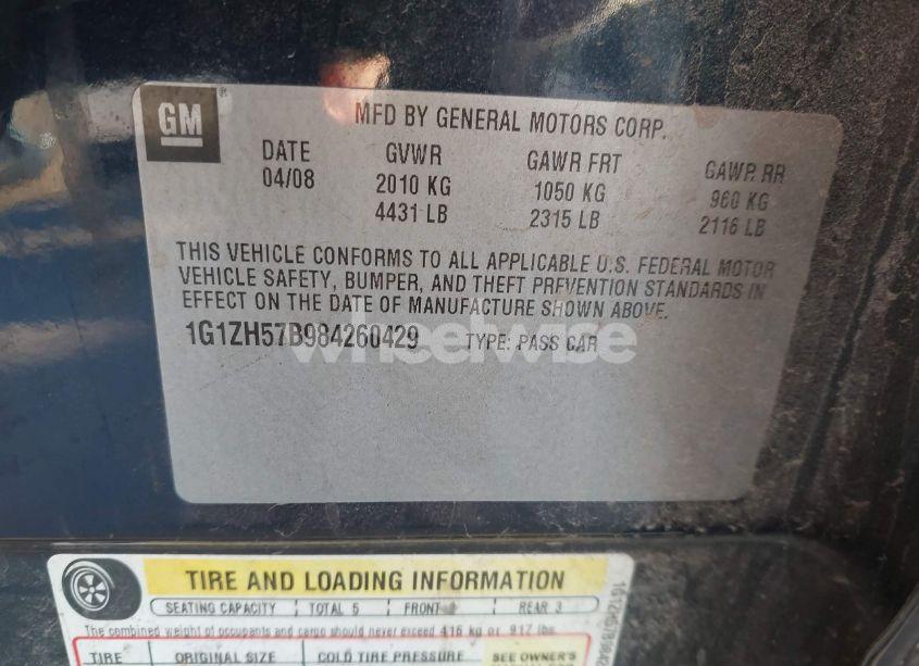 Photo 9 of 2008 Chevrolet Malibu LT (VIN 1G1ZH57B984260429)