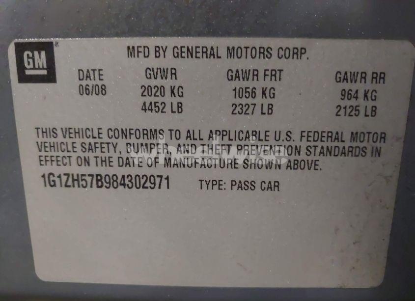 Photo 9 of 2008 Chevrolet Malibu LT (VIN 1G1ZH57B984302971)