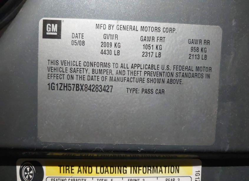 Photo 9 of 2008 Chevrolet Malibu LT (VIN 1G1ZH57BX84283427)
