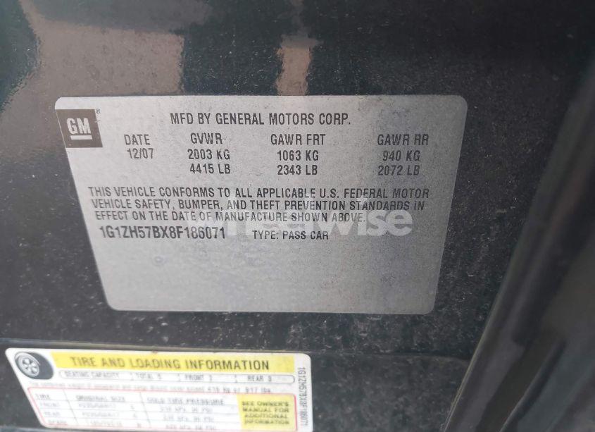 Photo 9 of 2008 Chevrolet Malibu LT (VIN 1G1ZH57BX8F186071)
