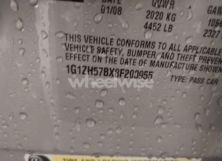 Photo 9 of 2008 Chevrolet Malibu LT (VIN 1G1ZH57BX8F200955)