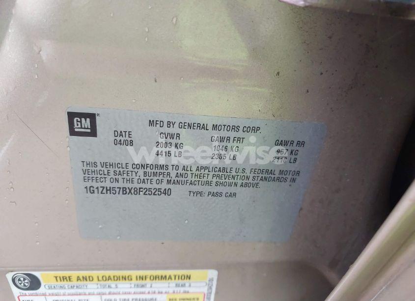 Photo 9 of 2008 Chevrolet Malibu LT (VIN 1G1ZH57BX8F252540)