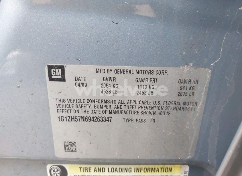 Photo 9 of 2009 Chevrolet Malibu LT (VIN 1G1ZH57N694263347)