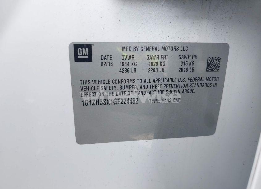 Photo 9 of 2016 Chevrolet Malibu PREMIER (VIN 1G1ZH5SX1GF224482)