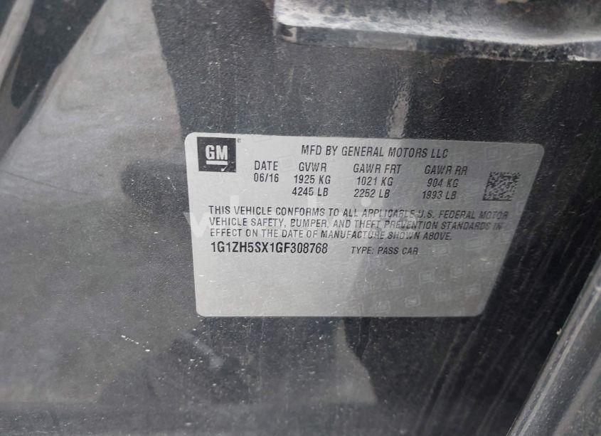 Photo 9 of 2016 Chevrolet Malibu PREMIER (VIN 1G1ZH5SX1GF308768)