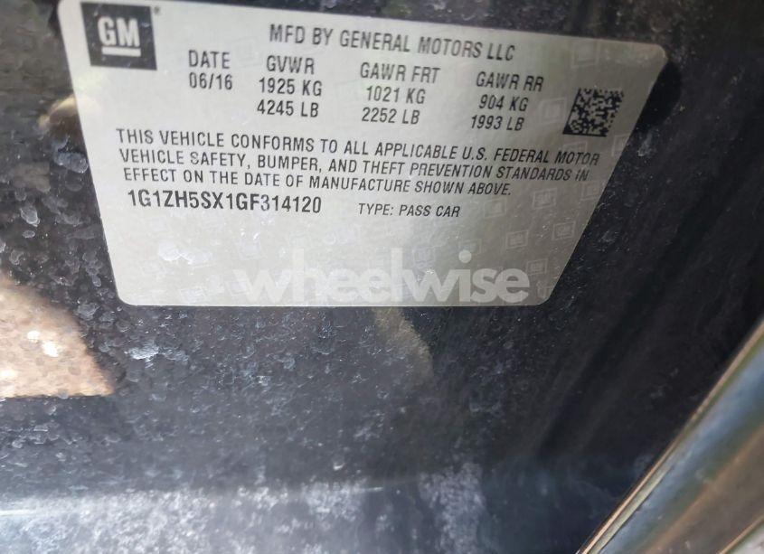 Photo 9 of 2016 Chevrolet Malibu PREMIER (VIN 1G1ZH5SX1GF314120)