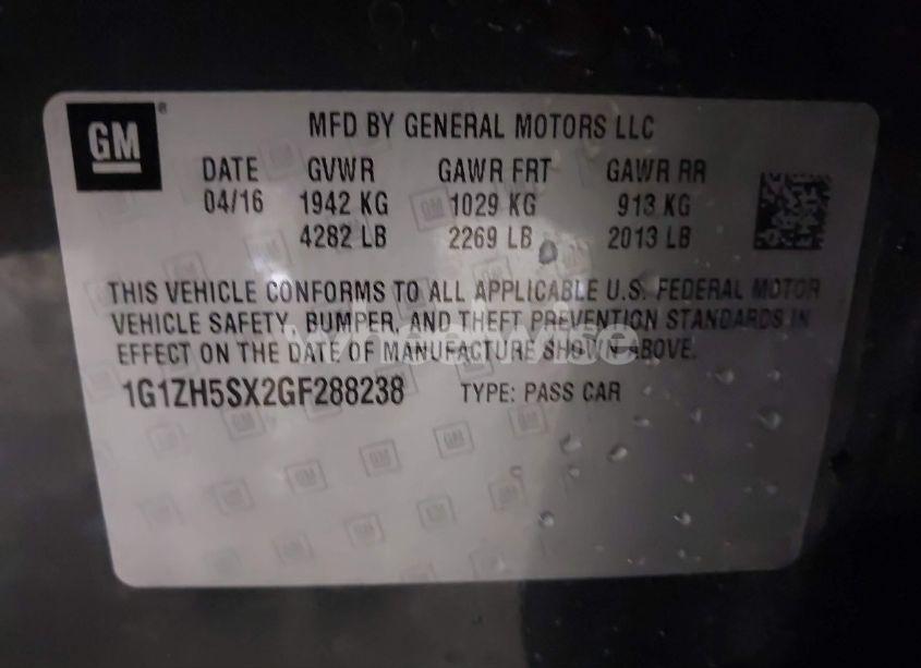 Photo 9 of 2016 Chevrolet Malibu PREMIER (VIN 1G1ZH5SX2GF288238)