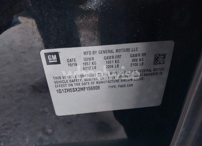 Photo 9 of 2017 Chevrolet Malibu PREMIER (VIN 1G1ZH5SX2HF156808)