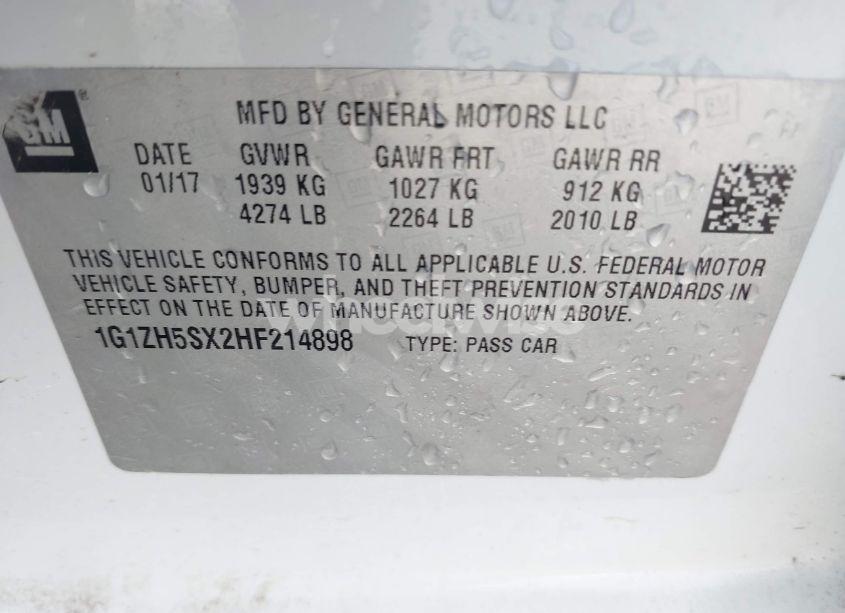 Photo 9 of 2017 Chevrolet Malibu PREMIER (VIN 1G1ZH5SX2HF214898)