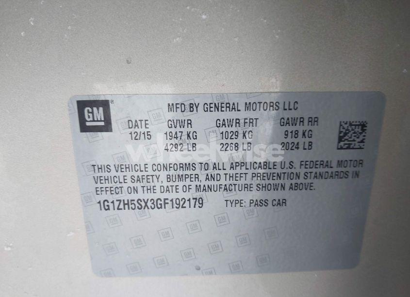 Photo 9 of 2016 Chevrolet Malibu PREMIER (VIN 1G1ZH5SX3GF192179)