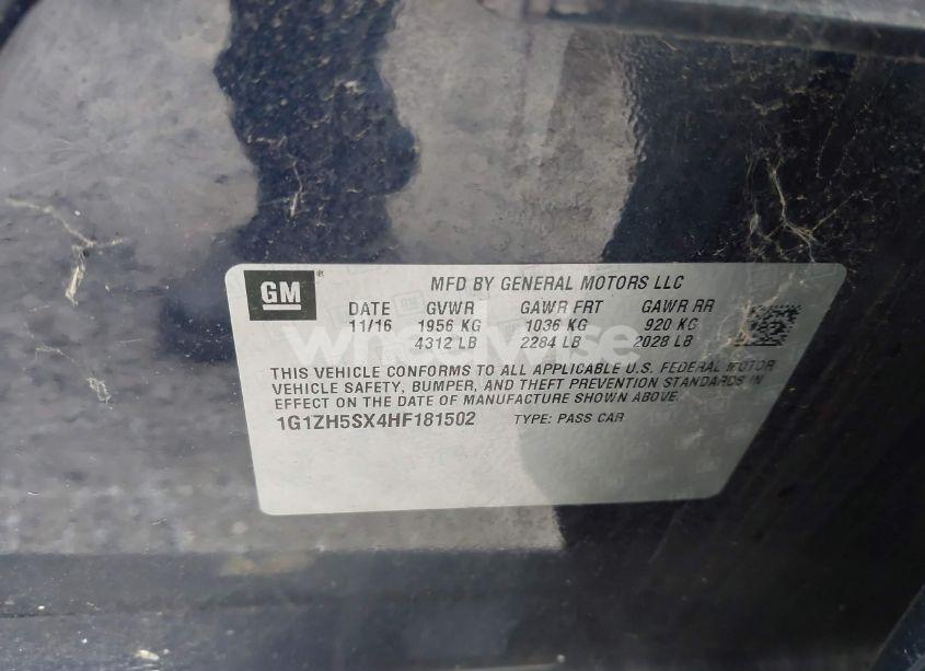 Photo 9 of 2017 Chevrolet Malibu PREMIER (VIN 1G1ZH5SX4HF181502)