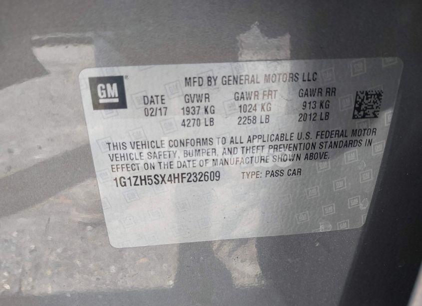 Photo 9 of 2017 Chevrolet Malibu PREMIER (VIN 1G1ZH5SX4HF232609)