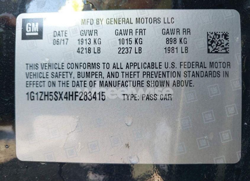 Photo 9 of 2017 Chevrolet Malibu PREMIER (VIN 1G1ZH5SX4HF283415)