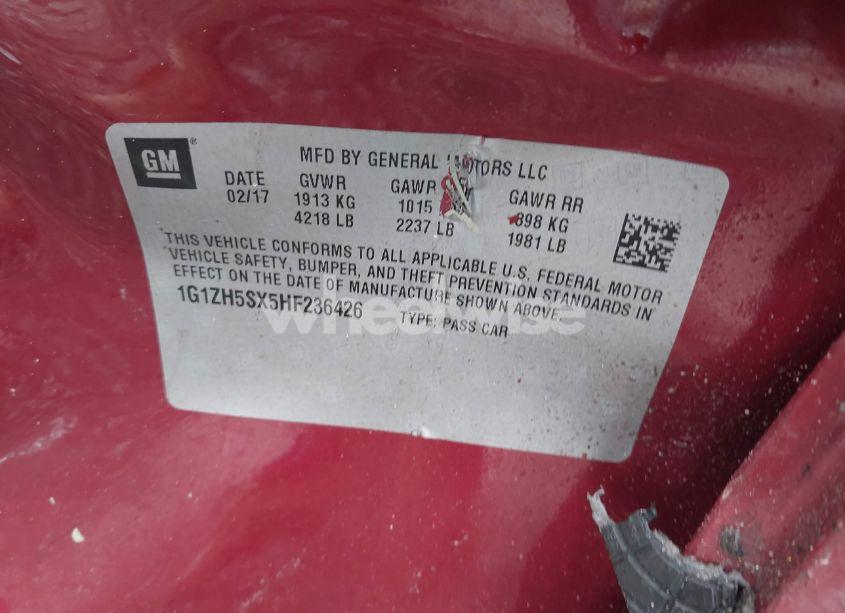 Photo 9 of 2017 Chevrolet Malibu PREMIER (VIN 1G1ZH5SX5HF236426)