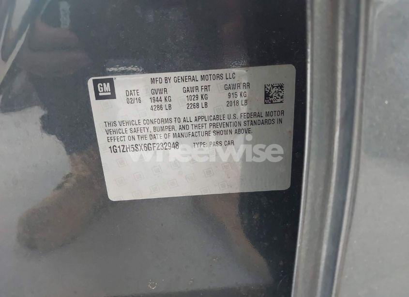 Photo 9 of 2016 Chevrolet Malibu PREMIER (VIN 1G1ZH5SX6GF232948)