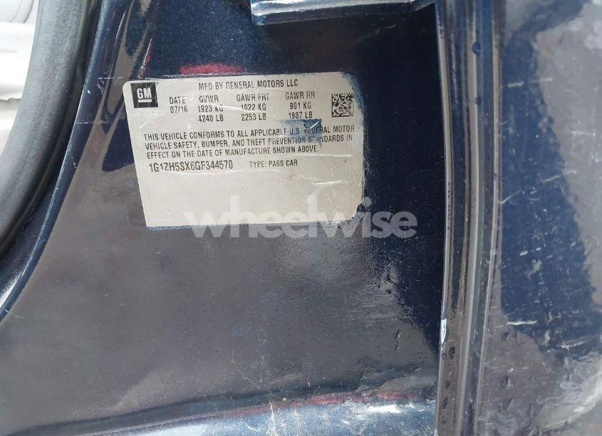 Photo 9 of 2016 Chevrolet Malibu PREMIER (VIN 1G1ZH5SX6GF344570)