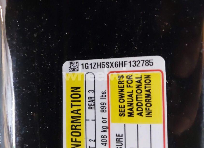 Photo 9 of 2017 Chevrolet Malibu PREMIER (VIN 1G1ZH5SX6HF132785)