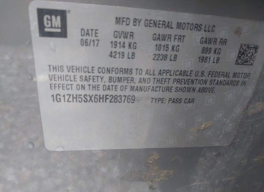 Photo 9 of 2017 Chevrolet Malibu PREMIER (VIN 1G1ZH5SX6HF283769)