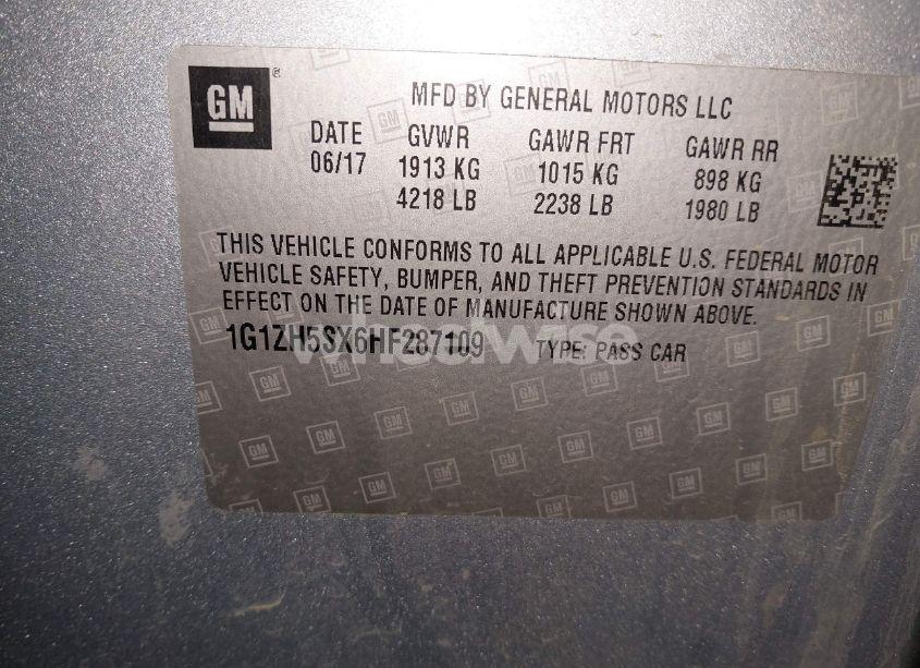 Photo 9 of 2017 Chevrolet Malibu PREMIER (VIN 1G1ZH5SX6HF287109)