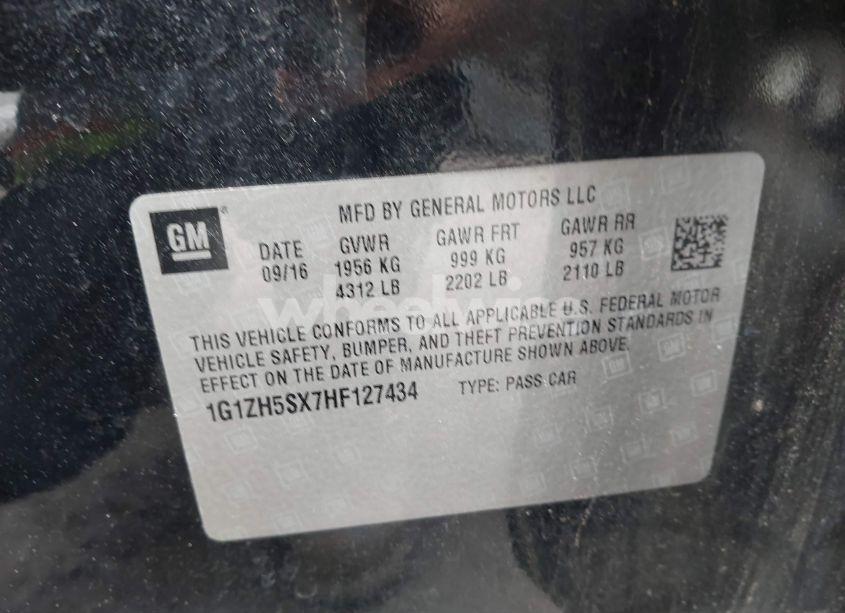 Photo 9 of 2017 Chevrolet Malibu PREMIER (VIN 1G1ZH5SX7HF127434)