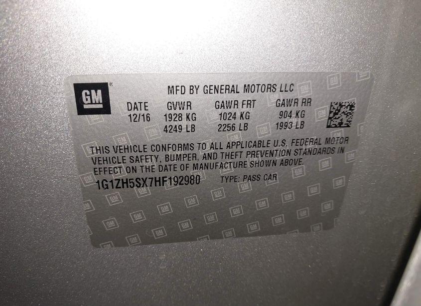 Photo 9 of 2017 Chevrolet Malibu PREMIER (VIN 1G1ZH5SX7HF192980)