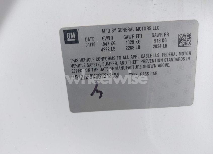 Photo 9 of 2016 Chevrolet Malibu PREMIER (VIN 1G1ZH5SX8GF213155)