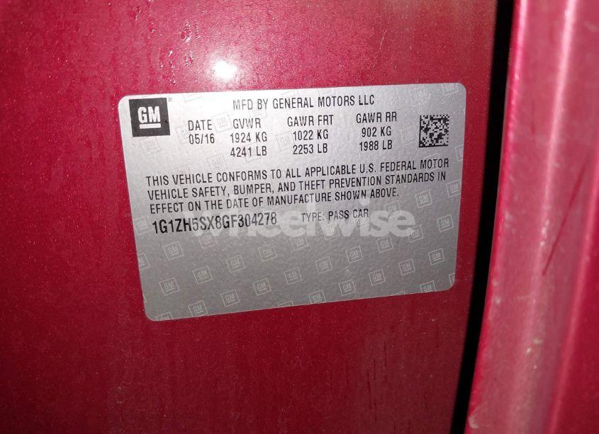 Photo 9 of 2016 Chevrolet Malibu PREMIER (VIN 1G1ZH5SX8GF304278)