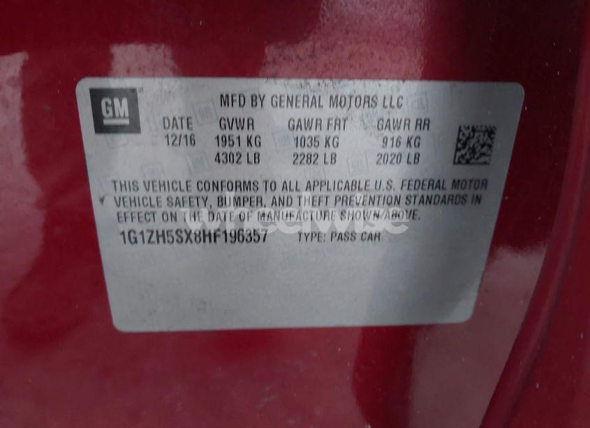 Photo 9 of 2017 Chevrolet Malibu PREMIER (VIN 1G1ZH5SX8HF196357)