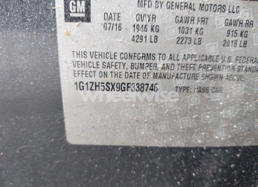 Photo 9 of 2016 Chevrolet Malibu PREMIER (VIN 1G1ZH5SX9GF338746)