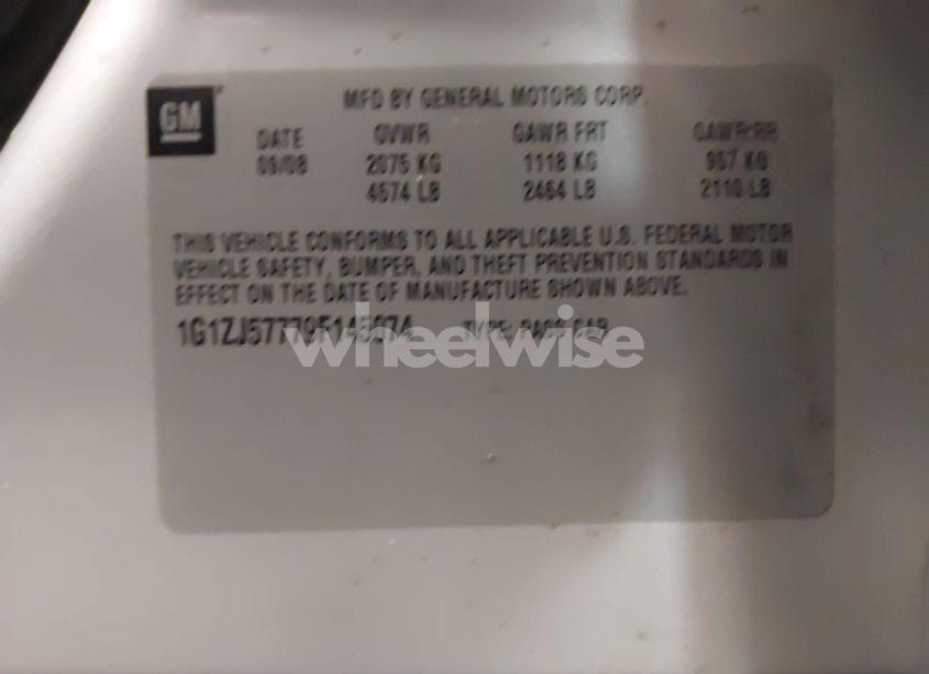 Photo 9 of 2009 Chevrolet Malibu LT (VIN 1G1ZJ57779F145074)