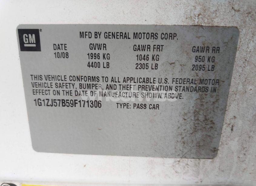 Photo 9 of 2009 Chevrolet Malibu LT (VIN 1G1ZJ57B59F171306)