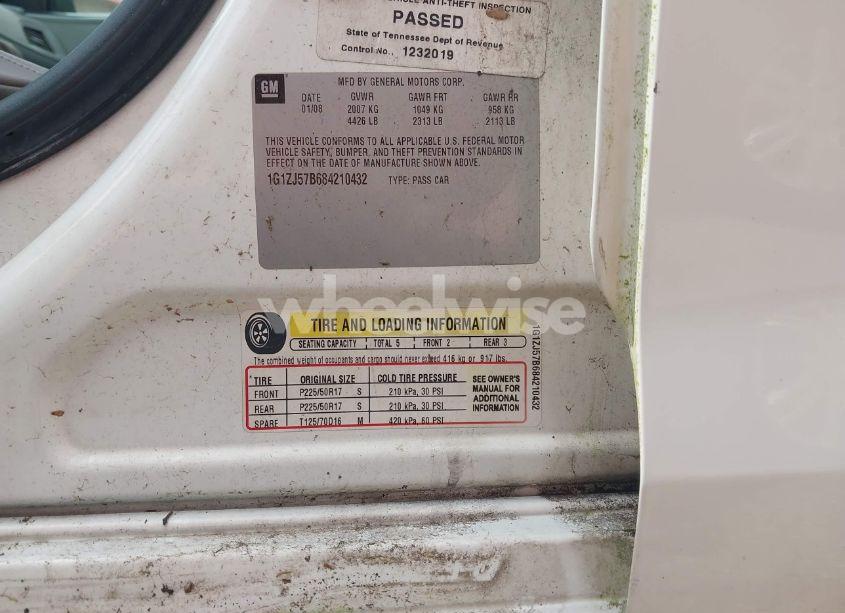 Photo 9 of 2008 Chevrolet Malibu LT (VIN 1G1ZJ57B684210432)