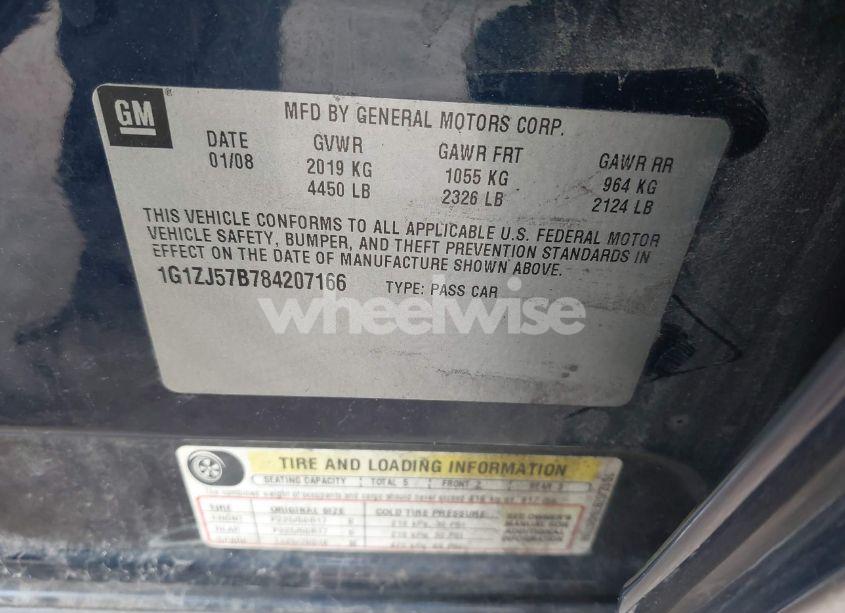 Photo 9 of 2008 Chevrolet Malibu LT (VIN 1G1ZJ57B784207166)