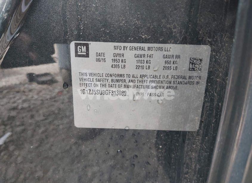 Photo 9 of 2016 Chevrolet Malibu HYBRID (VIN 1G1ZJ5SU3GF313089)