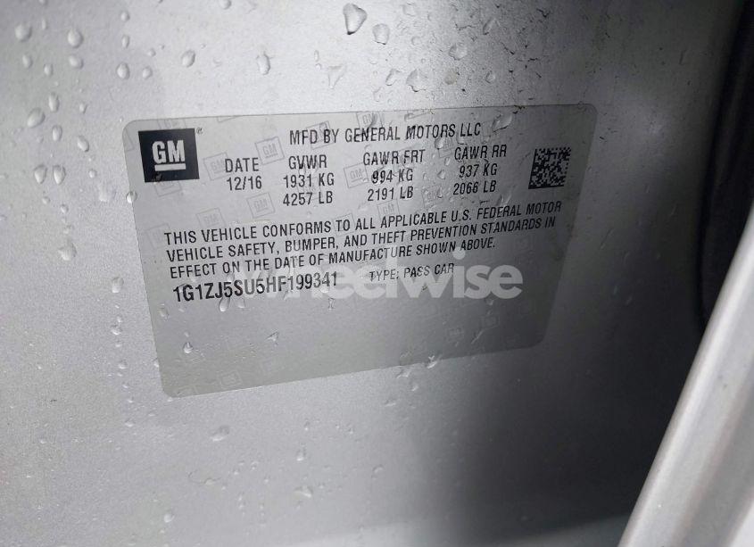 Photo 9 of 2017 Chevrolet Malibu HYBRID (VIN 1G1ZJ5SU5HF199341)