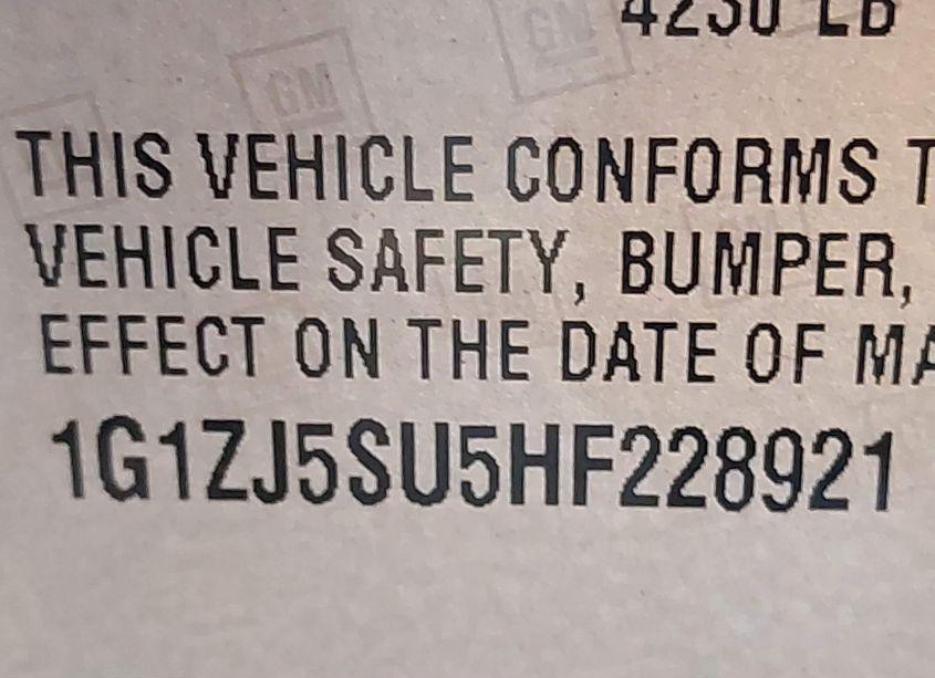 Photo 9 of 2017 Chevrolet Malibu HYBRID (VIN 1G1ZJ5SU5HF228921)