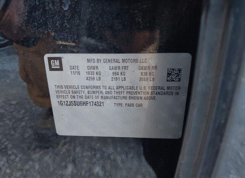 Photo 9 of 2017 Chevrolet Malibu HYBRID (VIN 1G1ZJ5SU6HF174321)